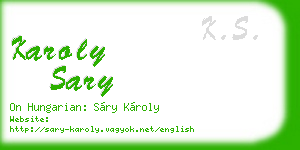 karoly sary business card