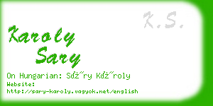 karoly sary business card